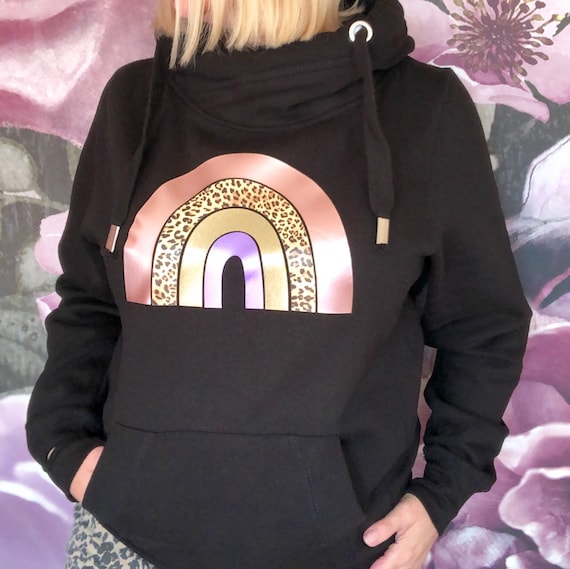 black dog cowl neck sweatshirt