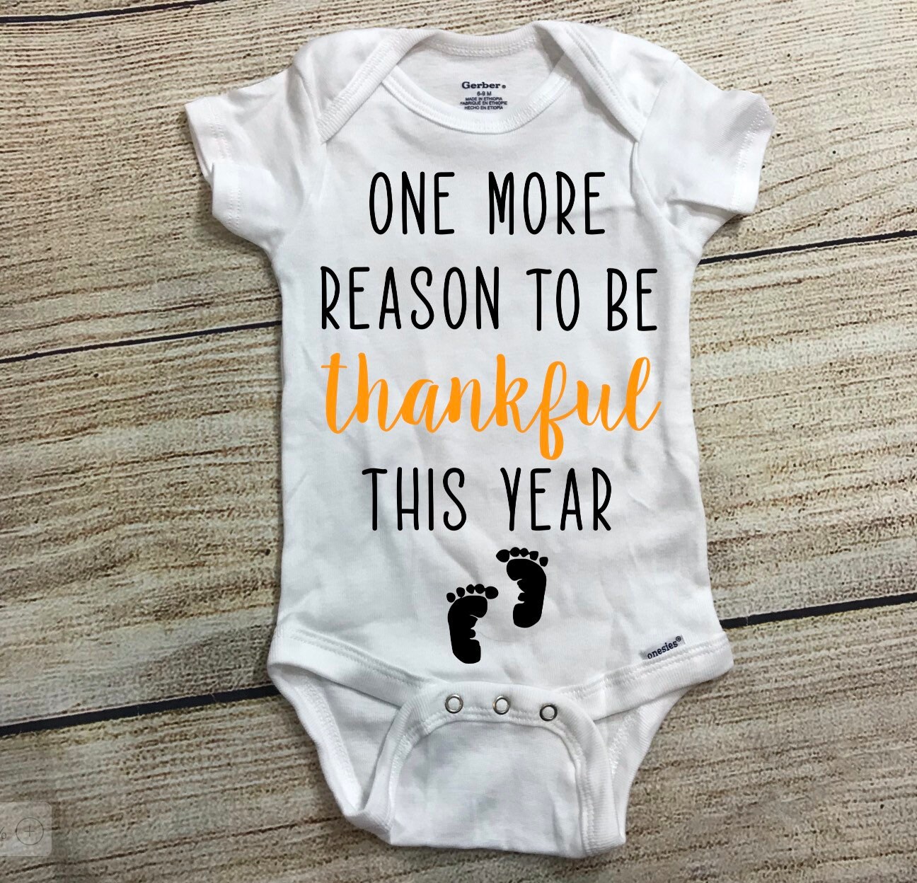 A Little More Thankful This Year ONESIE\u00ae Thanksgiving Pregnancy Announcement Baby Bodysuit Newborn Baby Gift