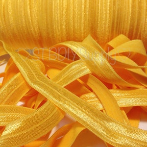Yellow Fold Over Elastic: 5/8&quot; Solid FOE, 5 Yards