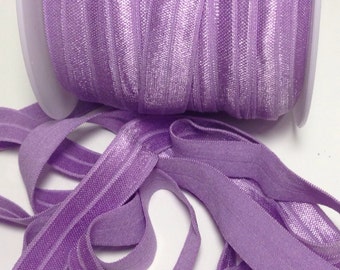 Lavender Fold Over Elastic: 5/8" Solid FOE, 5 Yards