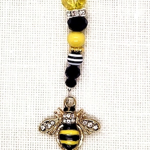 Rhinestone, Bee, Gold, Honey, Scissor Fob, Cross Stitch, Stitching, Embroidery, Bag, Scissors, Fob, Lanyard, Bling