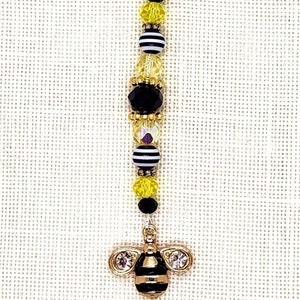 Bee, Gold, Hive, Honey, Mini Fob, Zipper Pull, Bag, Fob, Scissors, Lanyard, Cross Stitch, Stitching, Bling