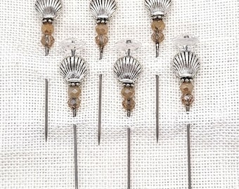 Seashell, Shell, Beach, Counting Pin, Decorative Pin, Pin, Cross Stitch, Stitchers, Scrapbookers, Seamstress, Pin Cushion