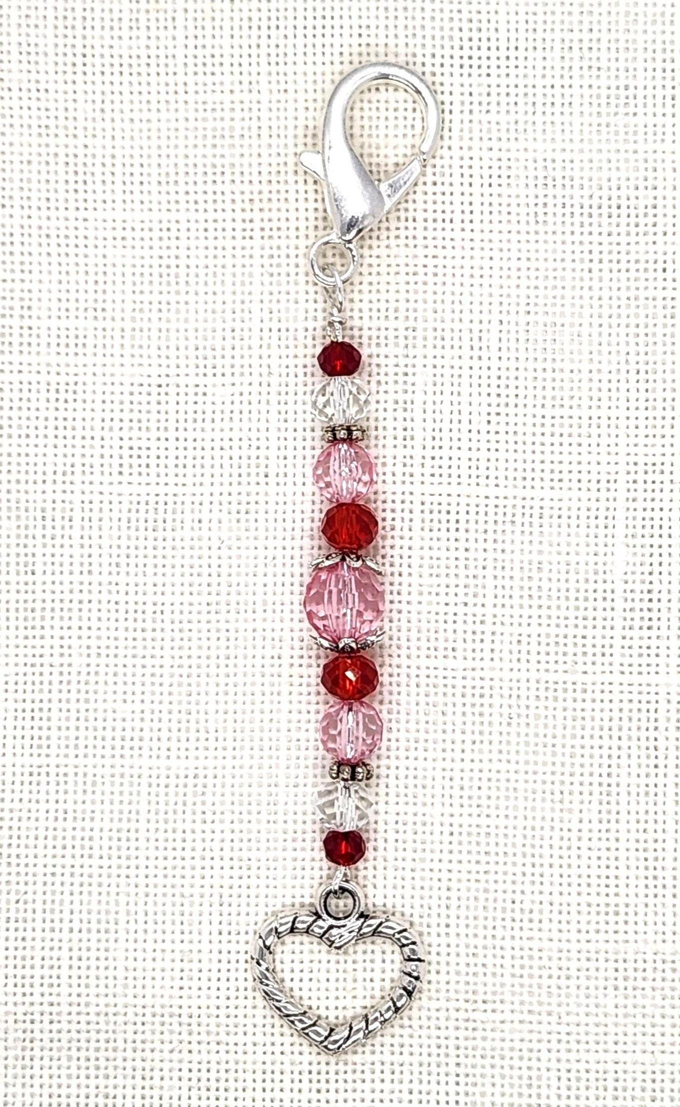 Open, Heart, Valentines, Love, Mini Fob, Zipper Pull, Bag, Fob, Scissors, Lanyard, Cross Stitch, Stitching, Bling