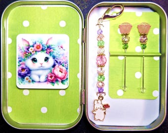 April 2026, Club Extra, Bunny, Flowers, Spring, Easter, Cross Stitch, Exclusive, Minder, Fob, Pins, Gift