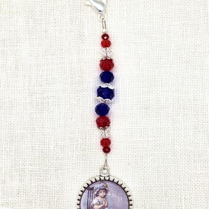 Girl Sewing, Flag, Patriotic, America, Cross Stitch, Scissor Fob, Stitch, Stitching, Assessory, Embroidery, Scissors, Fob, Bag