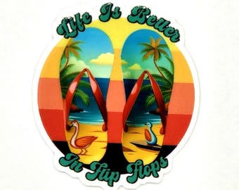 Life, is better in, Flip Flops, Beach, Summer, Needle Minder, Cross Stitch, Sewing, Embroidery