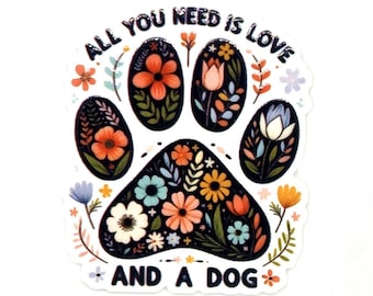 All you Need, is Love, and a, Dog, Paw, Pets, Needle Minder, Cross Stitch, Sewing, Embroidery