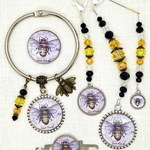 Bee Kind, Bee, Honey, Insect, Cross Stitch, Scissor Fob, Needle Minder, Floss Ring, Threader, Zipper Pull, Frogger, Stitching, Sewing
