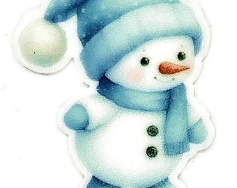 Snowman, Blue, Winter, Christmas, Needle Minder, Cross Stitch, Stitching, Stitcher, Sewing, Stitch, Needle, Embroidery, Fridge