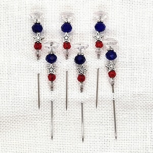 Americana, Patriotic, Flag, Counting Pin, Decorative Pin, Cross Stitch, Stitchers, Scrapbookers, Pin Cushion, Stars, Red, White, Blue