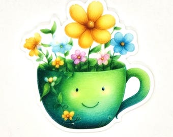 1 Dollar CLEARANCE, Cup, of, Flowers, Garden, Needle Minder, Cross Stitch, Sewing, Embroidery