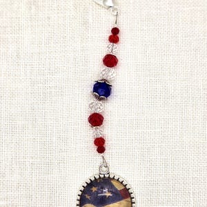 Waving, American, Flag, Patriotic, Cross Stitch, Scissor Fob, Stitch, Stitching, Assessory, Embroidery, Scissors, Fob, Bag