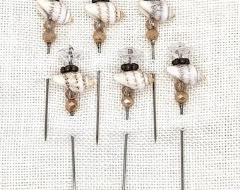Seashell, Shell, Beach, Ocean, Counting Pin, Decorative Pin, Pin, Cross Stitch, Stitchers, Scrapbookers, Seamstress, Pin Cushion