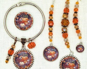 Fall, Pumpkins, Birds, Autumn, Cross Stitch, Scissor Fob, Needle Minder, Floss Ring, Threader, Zipper Pull, Frogger, Stitching, Sewing