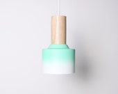 Pendant lighting // hanging mint green ombre // recycled // task // kitchen // dining