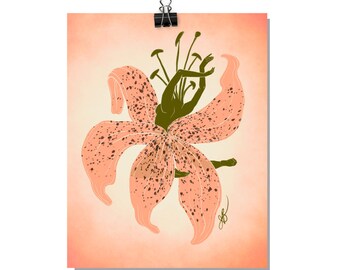 Tiger Lily Ballerina May Birth Flower 8x10" Museum-Grade Print - 8x10"