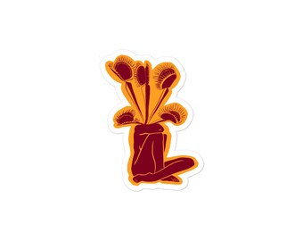Venus Fly Trap Botanical Lady Vinyl Sticker 3"