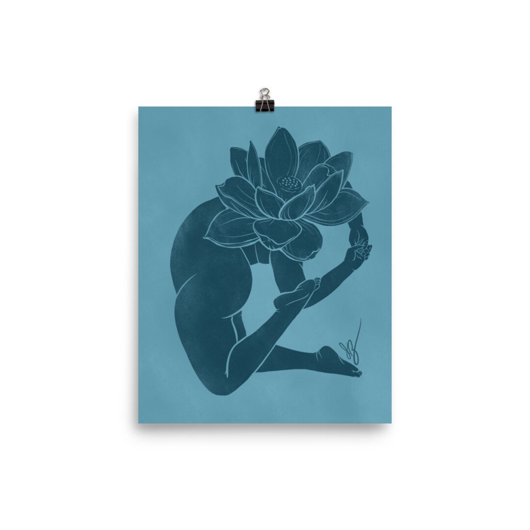 July Birth Month Flower Lotus Botanical Lady Museum Grade Print Etsy