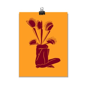 Venus Fly Trap Botanical Lady 8x10&quot; Museum-Grade Matte Print - 8x10&quot;