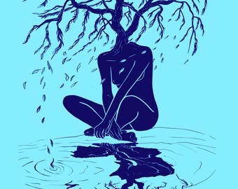 Weeping Willow Woman -  Museum Grade Print - 8x10"