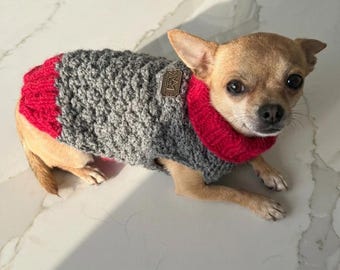 9 inch Hand Knitted Alpaca Wool Dog Jumper: Small Pet Coat for Chihuahua, Yorkie