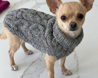 10 inch Hand Knitted Acrylic Dog Jumper: Machine Washable Small Pet Coat