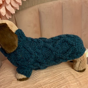 Green Fleck Hand Knitted 25p lambs wool 75 percentAcrylic little Puppy Dog Sweater,Jumper,Coat 10 inch back i.e. chihuahua Sausage 30 alpaca