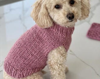 Hand Knitted Acrylic Dog Jumper: Machine Washable Small Dog Sweater