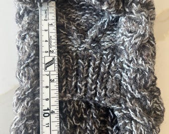 7-9 inch Hand Knitted Aran Puppy Coat, Baby Blue Acrylic Yarn