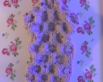 9” Hand-Knitted Wool Blend Dog Jumper – Aran Chihuahua Toy Breed Coat