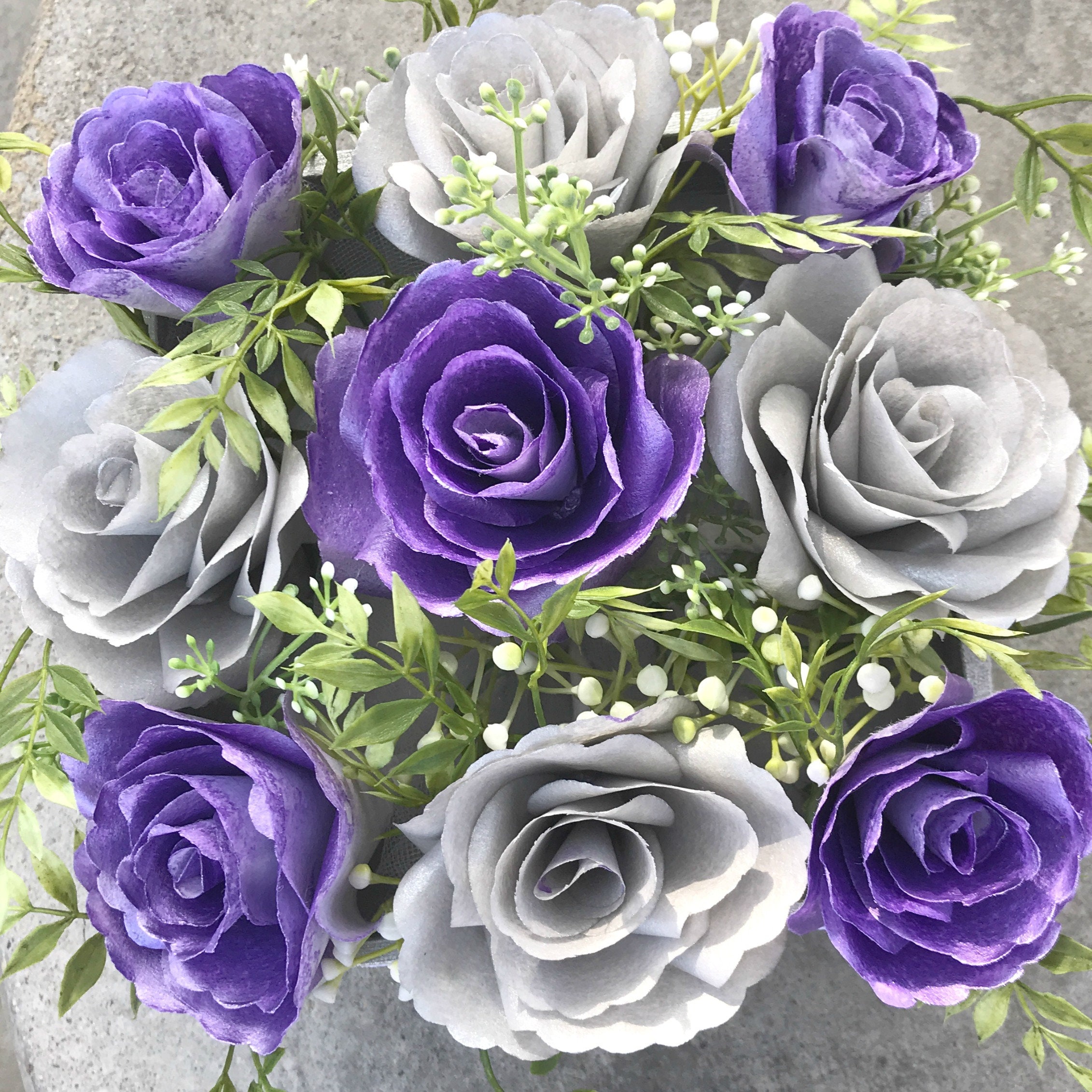 Paper rose centerpiece Floral arrangement Colors are | Etsy