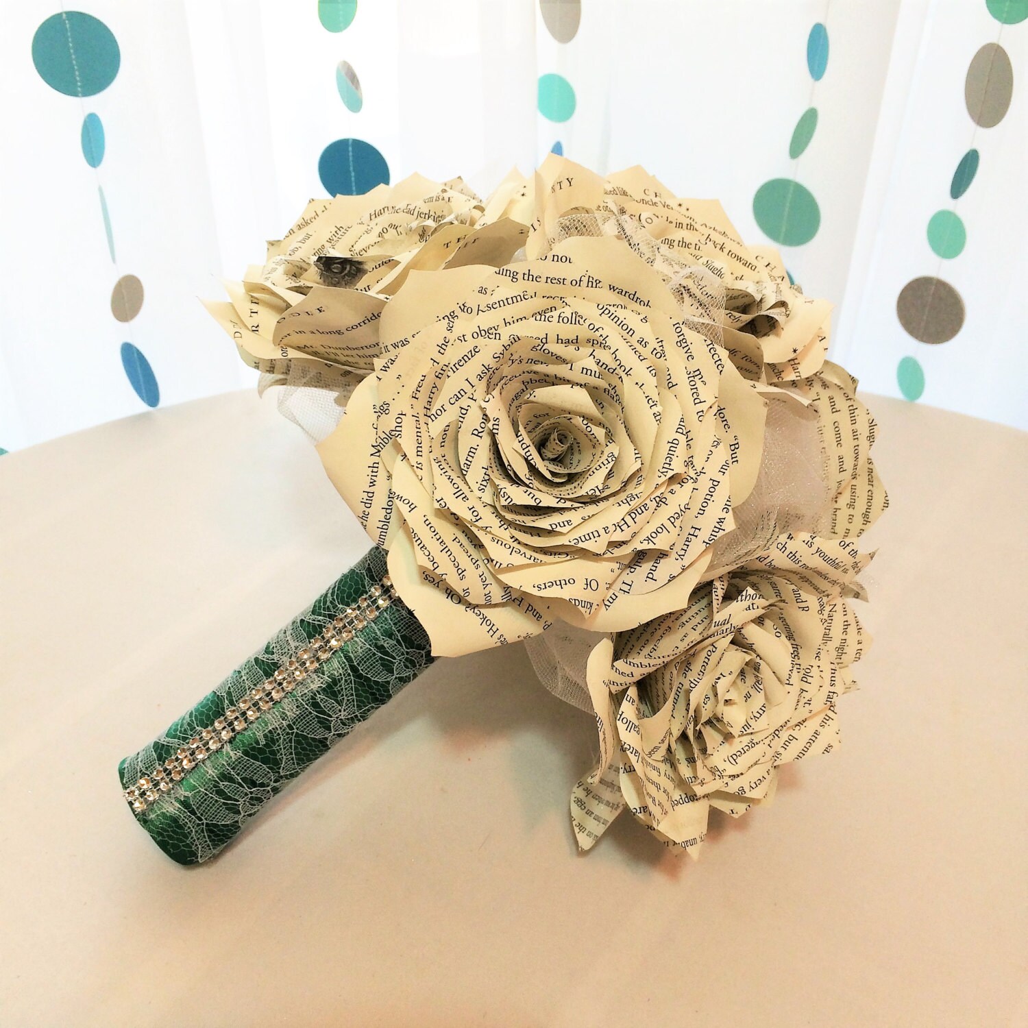 Paper Rose Book Page Wedding Bouquet - Bridal Bouquet - Customizable ...
