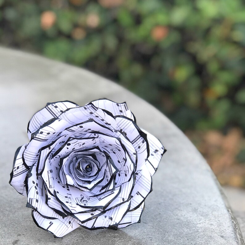 Music note paper flowers Paper music rose Etsy