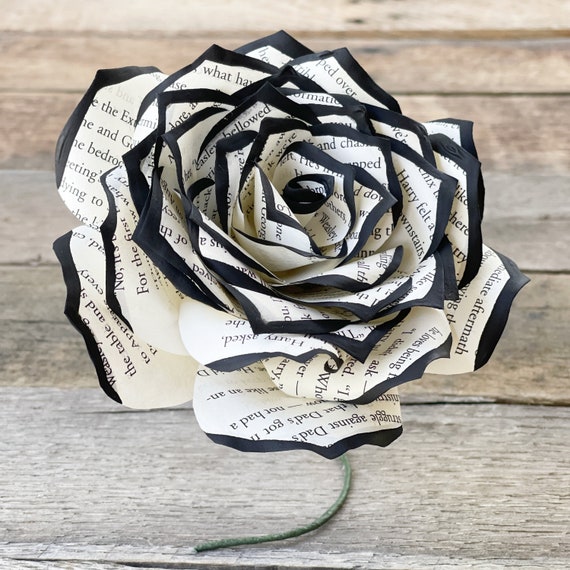 Book Page Paper Rose 3 or 5 Inch Paper Book Flowers Choose pic