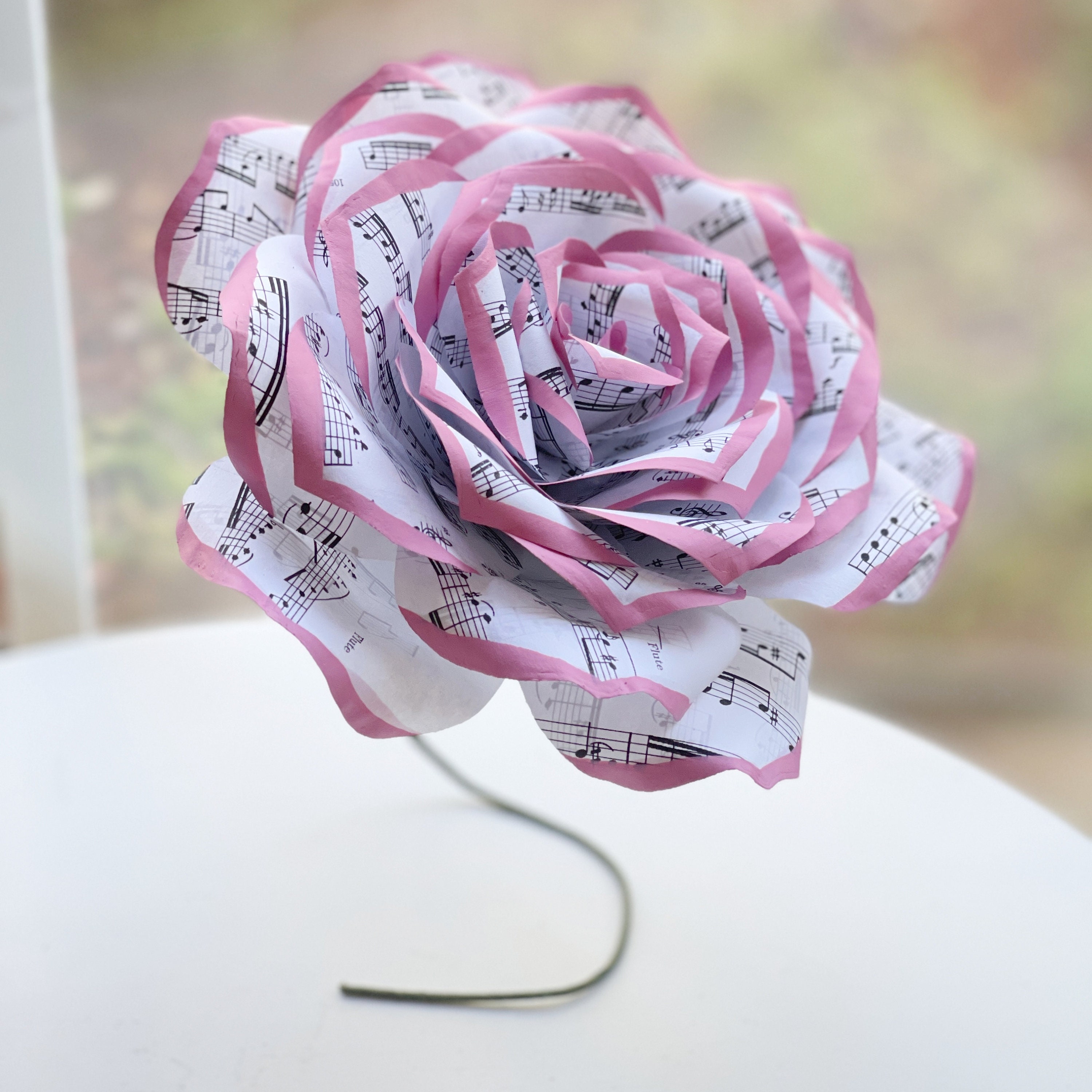 Music Note Paper Flowers Paper Music Rose Etsy