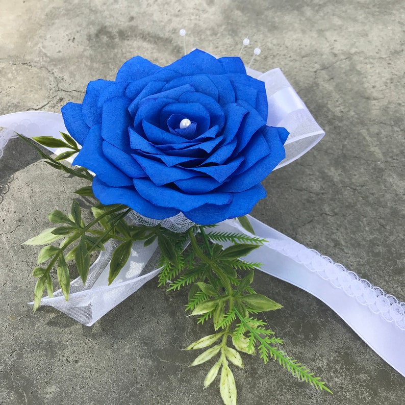 Paper Flower Corsage Wristlet Wedding Corsage Color Etsy