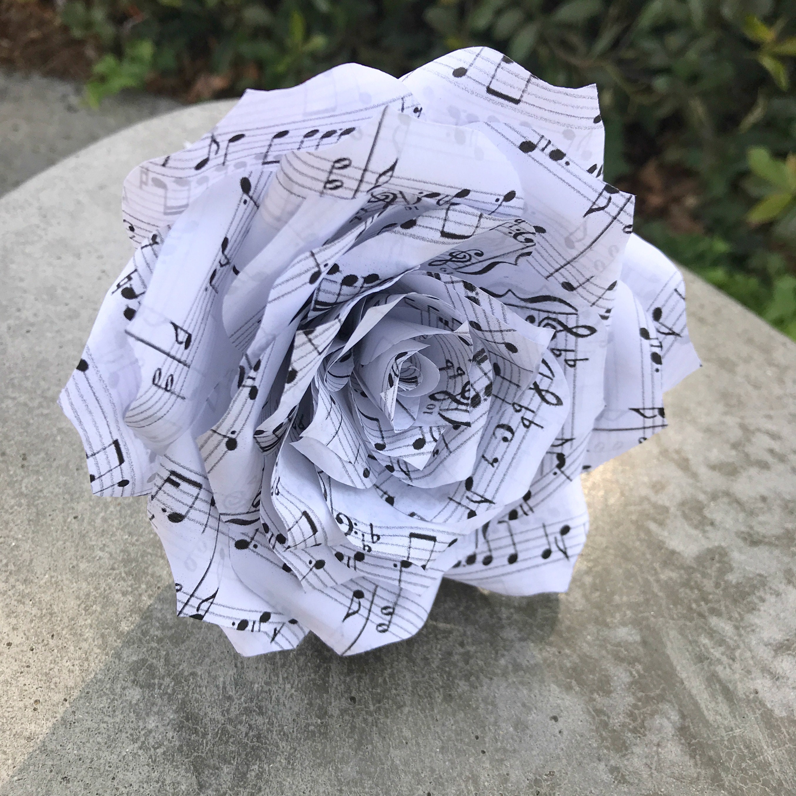 Music Note Paper Flowers Paper Music Rose Etsy