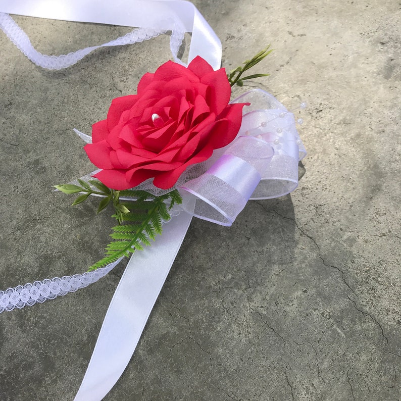 Paper Flower Corsage Wristlet Wedding Corsage Color Etsy
