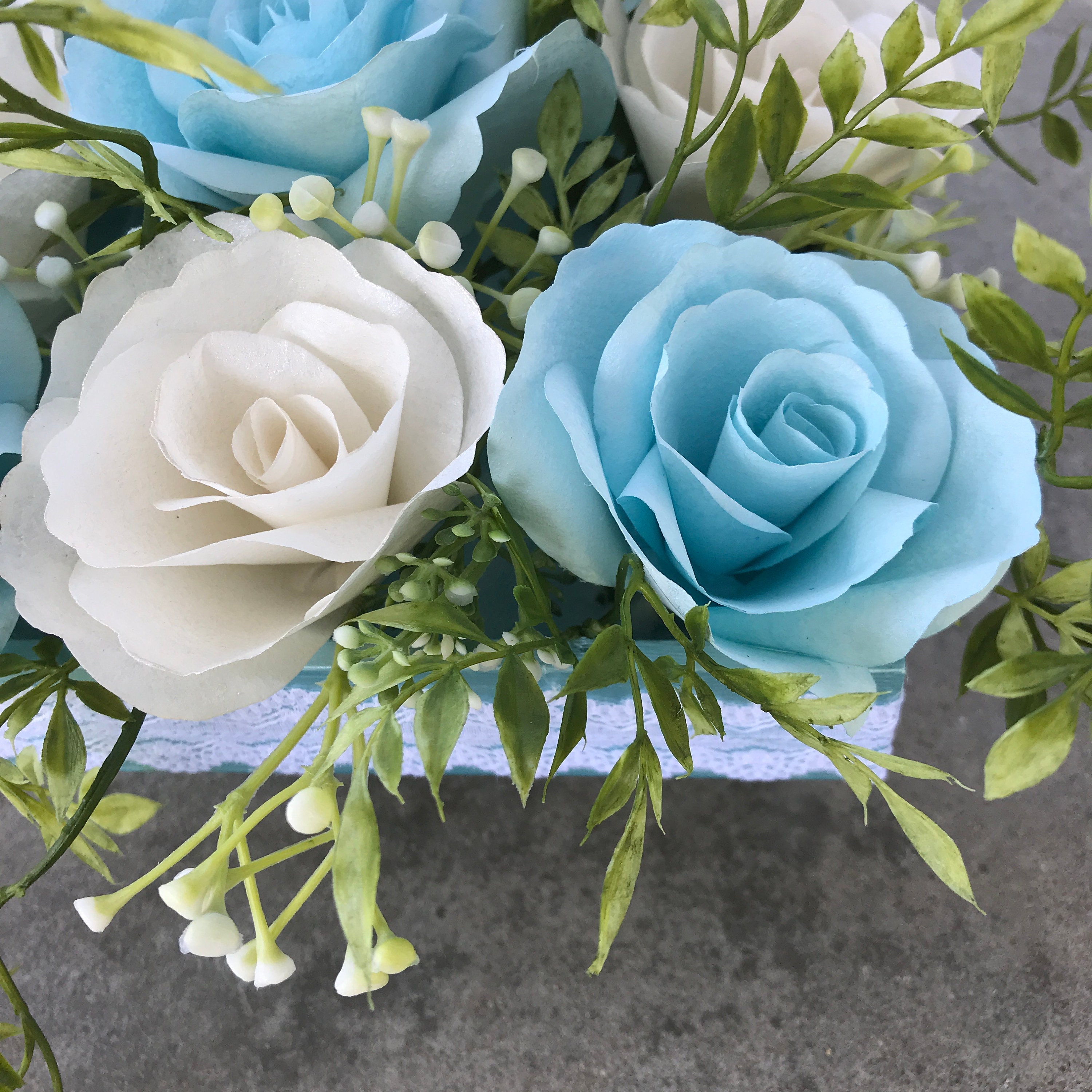 Paper rose centerpiece Floral arrangement Colors are | Etsy