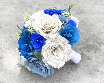 Bridal bouquet in shades of blue - Wedding bouquet - Colors can be customized - Bridesmaid bouquet