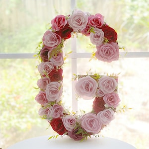 Paper flower letter in shades of pink - Nursery decor - Floral letter