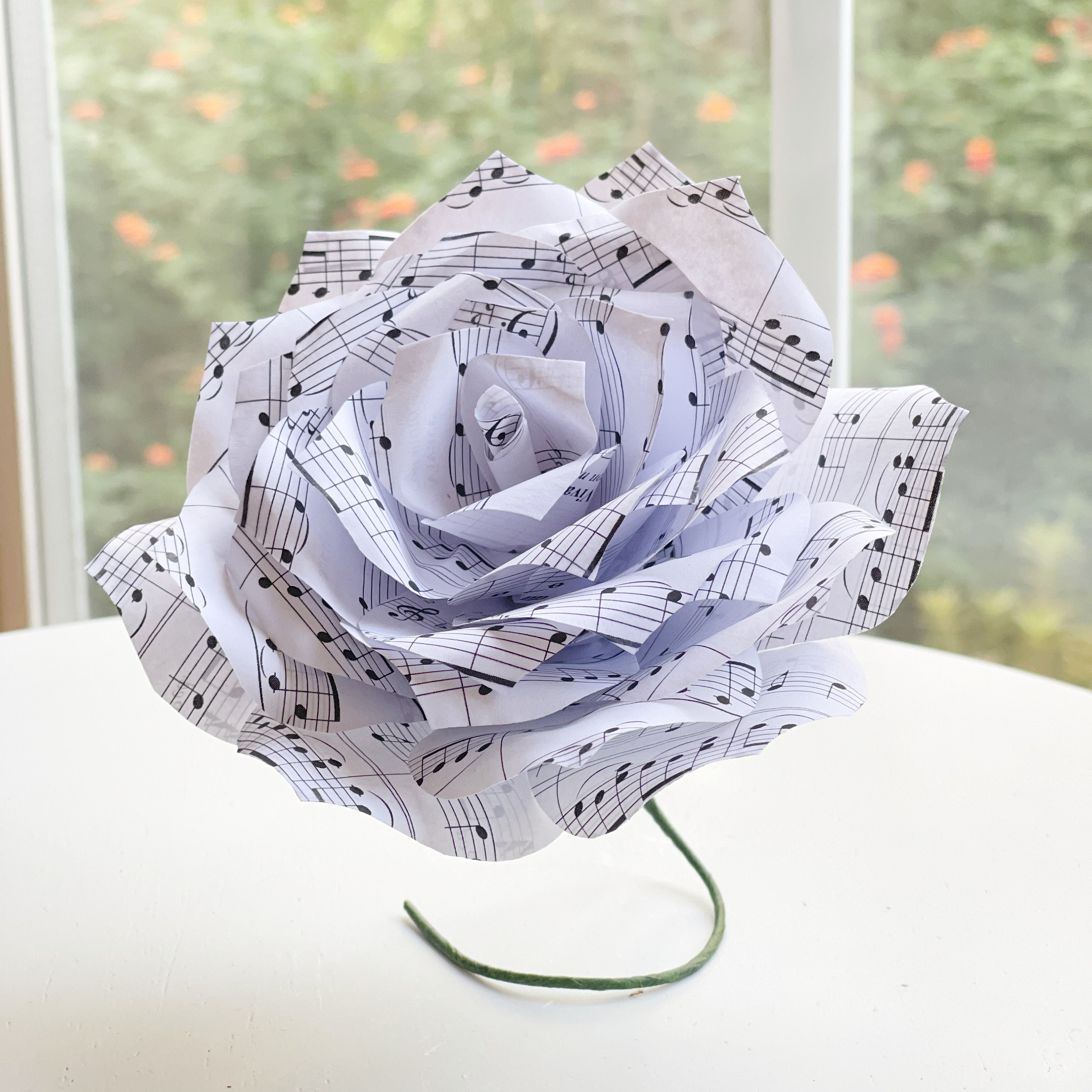 Music Note Paper Flowers Paper Music Rose Etsy