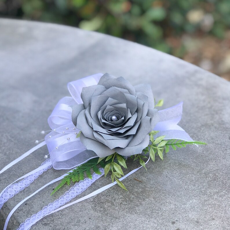Paper Flower Corsage Wristlet Wedding Corsage Color Etsy