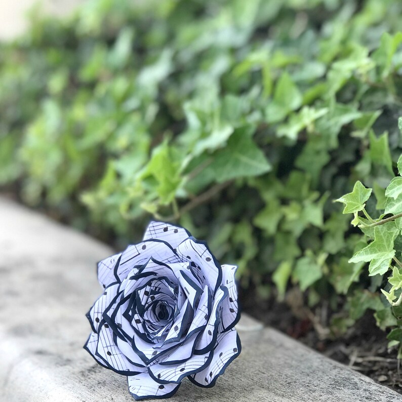 Music note paper flowers Paper music rose Etsy