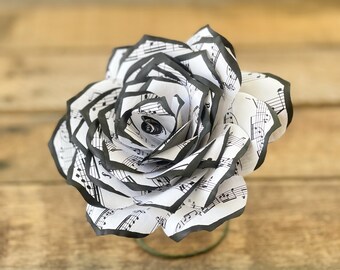 Music note paper flowers - Paper music rose