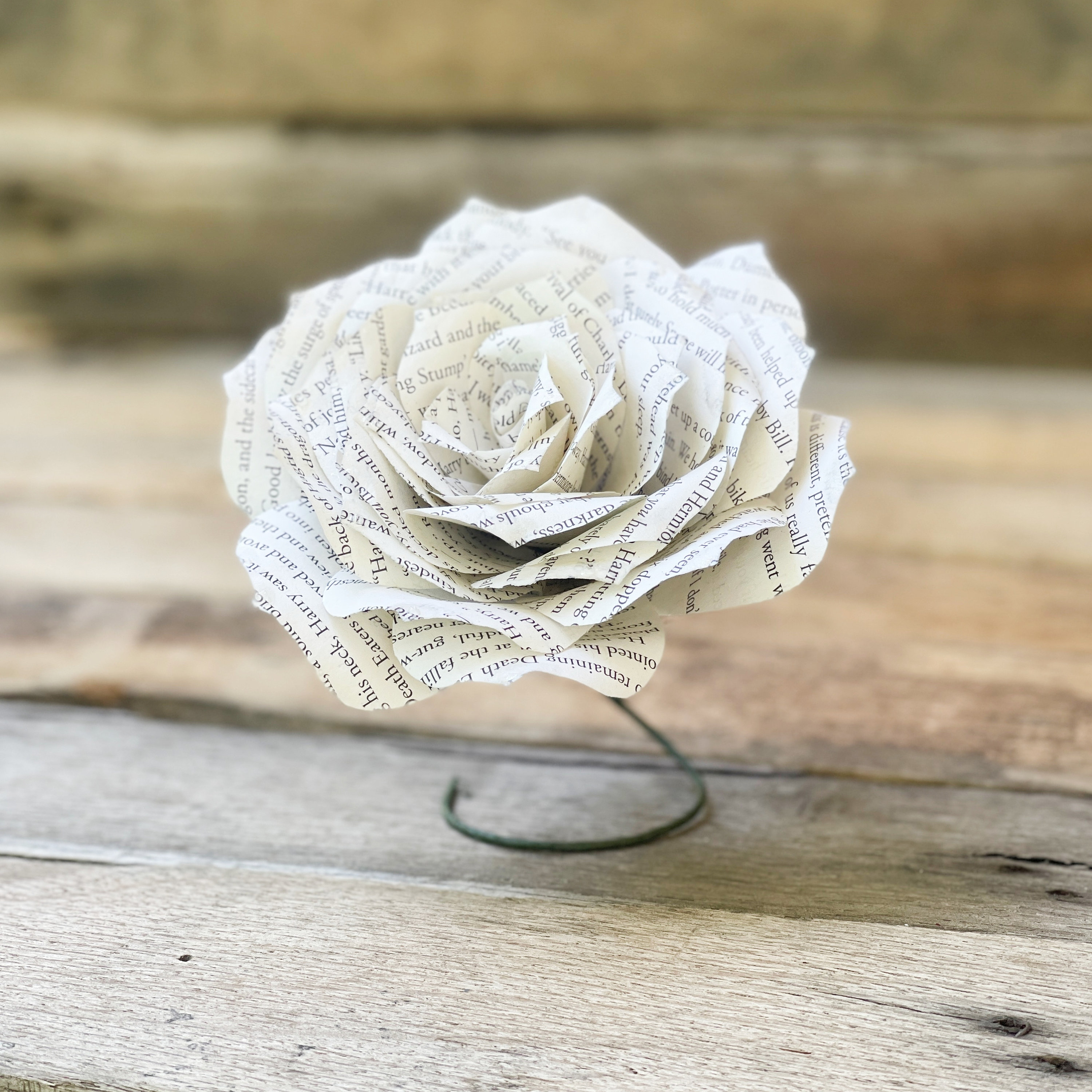 Book Page Paper Rose - Sold Individually in 3 or 5 Inch Size - Etsy