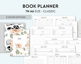 TN A6 Size: Reading Journal, Printable Travelers Notebook Insert, A6 Tn, Planner, Book Review, Book Wishlist, Books to Buy, Books to Read