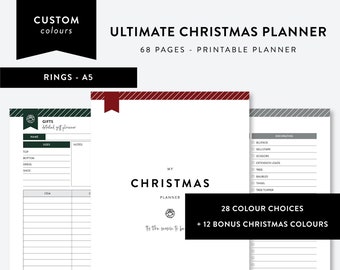 A5 Ultimate CHRISTMAS Planner, Printable Holiday Planner Insert, Budget, Party Planner, Christmas Dinner, Gift To Do List, Xmas Menu Planner