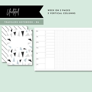 TN B6 Undated Vertical Week on 2 Pages Printable Travelers - Etsy